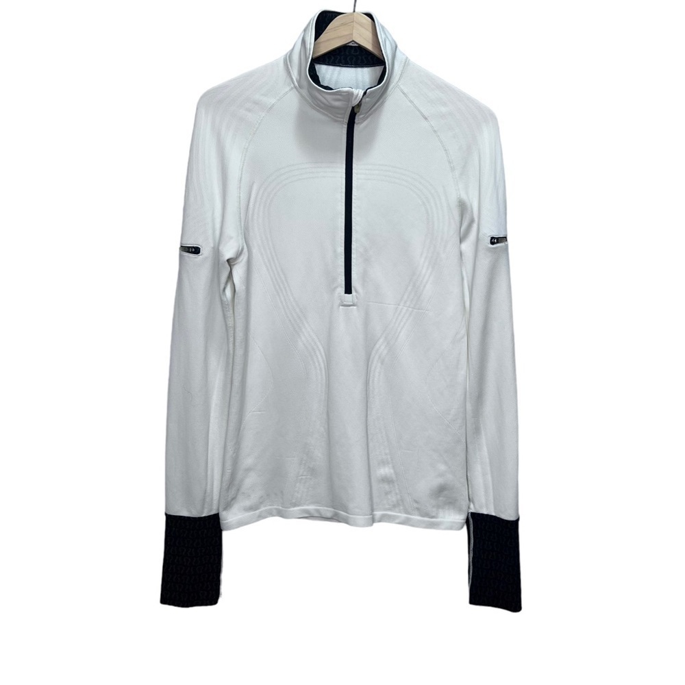 Lululemon 1/2 Zip Off White Cream Long Sleeve Activewear